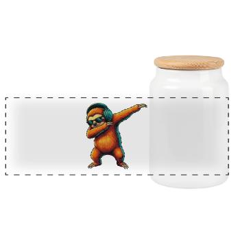 Jeu vidéo paresseux paresseux jeux vidéo art - Boîte à biscuits avec couvercle en bois - blanc - Devant