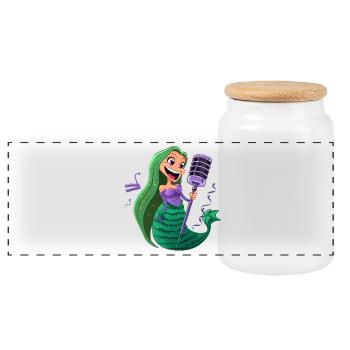 Sea MicroSinger - Boîte à biscuits avec couvercle en bois - blanc - Devant