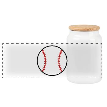 Baseball - Panorama Keksdose mit Holzdeckel - Weiß - Vorne