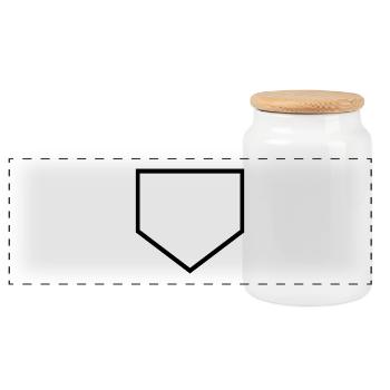 Marbre de baseball - Boîte à biscuits avec couvercle en bois - blanc - Devant