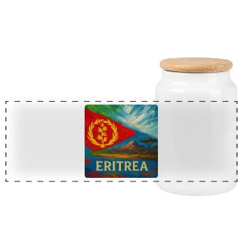 Design de voyage en Érythrée - Boîte à biscuits avec couvercle en bois - blanc - Devant