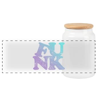 Funk Music - Panoramic Cookie Jar with Wooden Lid - white - Front