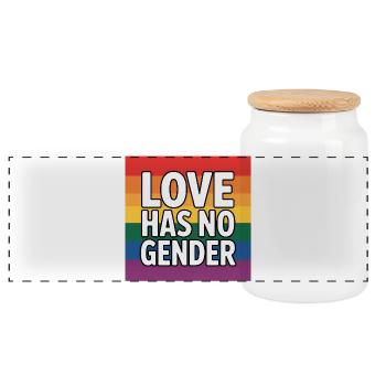 L’amour n’a pas de genre - Pride Tee - Boîte à biscuits avec couvercle en bois - blanc - Devant
