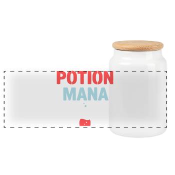 Jeux textuels de potions de mana - Boîte à biscuits avec couvercle en bois - blanc - Devant