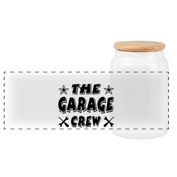 Garage - Panoramic Cookie Jar with Wooden Lid - white - Front