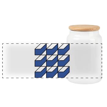 GeoBox - Panoramic Cookie Jar with Wooden Lid - white - Front