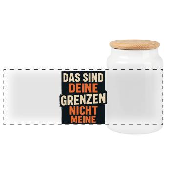Das sind deine Grenzen nicht meine - Panorama Keksdose mit Holzdeckel - Weiß - Vorne