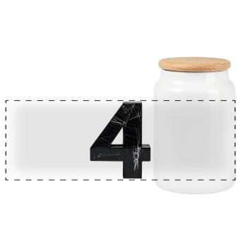 Reinforced four-piece design with scratches - Panoramic Cookie Jar with Wooden Lid - white - Front