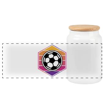 Balle de football vintage - Boîte à biscuits avec couvercle en bois - blanc - Devant