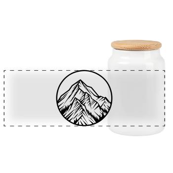 Montagnes Alpes - Boîte à biscuits avec couvercle en bois - blanc - Devant