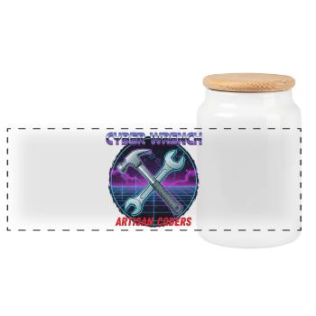 Retro Wave Craft - Panorama Keksdose mit Holzdeckel - Weiß - Vorne