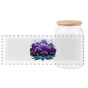 Bang du Nuage Pourpre - Boîte à biscuits avec couvercle en bois - blanc - Devant