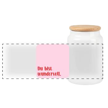 Love Wonderful - Panoramic Cookie Jar with Wooden Lid - white - Front