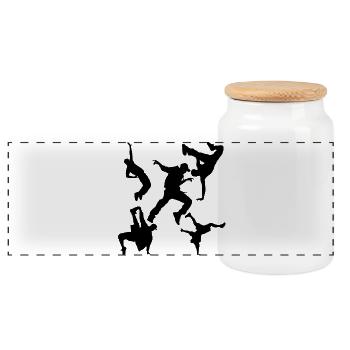 Dance Hip-Hop - Boîte à biscuits avec couvercle en bois - blanc - Devant