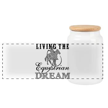 Living the equestrian dream - Western Edition - Panorama Keksdose mit Holzdeckel - Weiß - Vorne