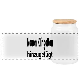Ringtone - Panoramic Cookie Jar with Wooden Lid - white - Front