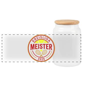 Champion de tennis 2026, maillot de champion de Kreisliga 2026 - Boîte à biscuits avec couvercle en bois - blanc - Devant