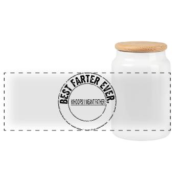 Best fart ever – Oops, I meant dad - Panoramic Cookie Jar with Wooden Lid - white - Front
