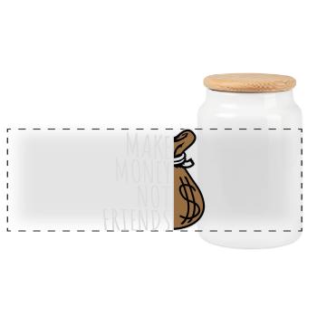 Gagne de l’argent, pas des amis, slogan Slogan - Boîte à biscuits avec couvercle en bois - blanc - Devant