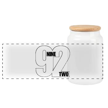 92 NINE TWO! - Panoramic Cookie Jar with Wooden Lid - white - Front