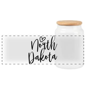 North Dakota Heart Women's Love North Dakota - Panoramic Cookie Jar with Wooden Lid - white - Front