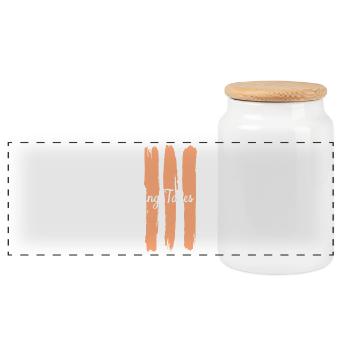 Healing Takes Time Mindfulness and Patience - Panoramic Cookie Jar with Wooden Lid - white - Front