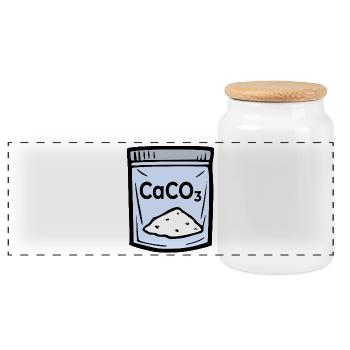 Calcium carbonate chalk lime - Panoramic Cookie Jar with Wooden Lid - white - Front