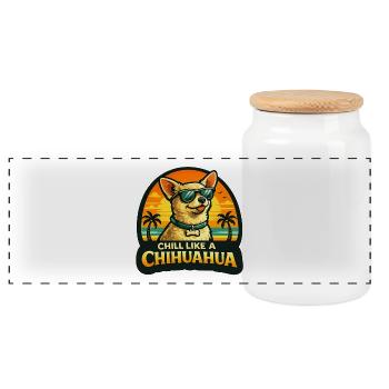 Détends-toi comme un Chihuahua - Boîte à biscuits avec couvercle en bois - blanc - Devant