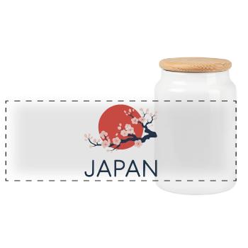 Minimal Cherry Blossom du Japon - Boîte à biscuits avec couvercle en bois - blanc - Devant