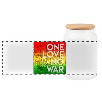 Un Amour Sans Guerre Arc-En-Ciel - Boîte à biscuits avec couvercle en bois - blanc - Devant