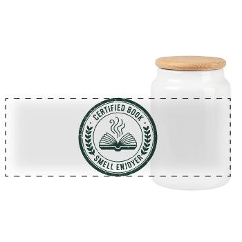 Certified Book Fragrance Fan | Read - Panoramic Cookie Jar with Wooden Lid - white - Front