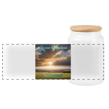 It's your limitation. Not mine - Panoramic Cookie Jar with Wooden Lid - white - Front