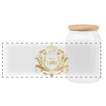45. Geburtstag Semper Verum - Fondé en 03/1981 - Boîte à biscuits avec couvercle en bois - blanc - Devant