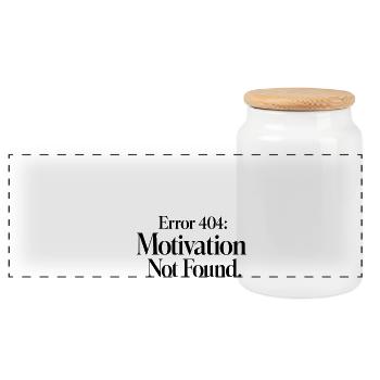 Error 404 Motivation Not Found - Panoramic Cookie Jar with Wooden Lid - white - Front