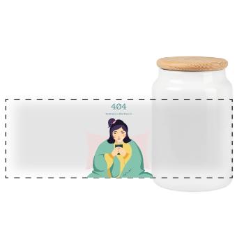 404 Motivation manquante - Boîte à biscuits avec couvercle en bois - blanc - Devant