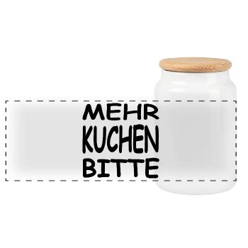 Cake - Panoramic Cookie Jar with Wooden Lid - white - Front