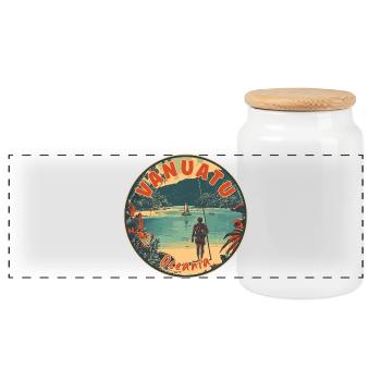 Discover Vanuatu In Oceania Tropical Paradise - Panoramic Cookie Jar with Wooden Lid - white - Front