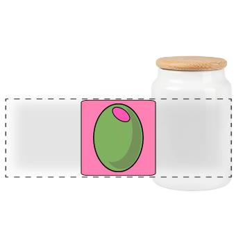 Olive Rose Love - Boîte à biscuits avec couvercle en bois - blanc - Devant