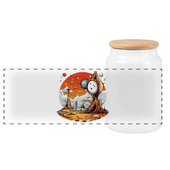 Moment du Monde du Désert Rouge - Boîte à biscuits avec couvercle en bois - blanc - Devant