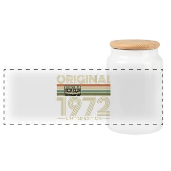 Original 1972 Retro Limited Edition - Boîte à biscuits avec couvercle en bois - blanc - Devant