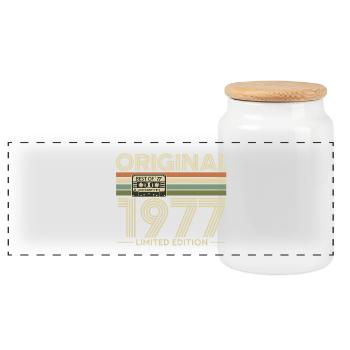 Original 1977 Limited Edition - Boîte à biscuits avec couvercle en bois - blanc - Devant