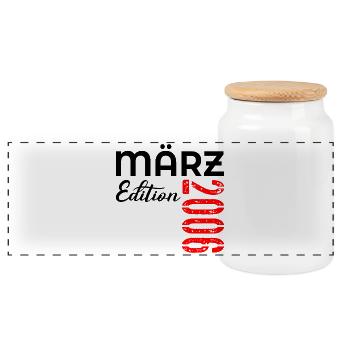 21e anniversaire mars 2006 - Boîte à biscuits avec couvercle en bois - blanc - Devant