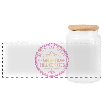 Calpe Coll De Rates Better Then Your Ex - Panoramic Cookie Jar with Wooden Lid - white - Front