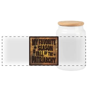 My favorite season is Fall of the Patriarchy - Panorama Keksdose mit Holzdeckel - Weiß - Vorne