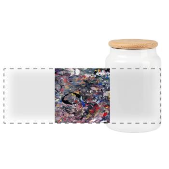 Casual Art - Panoramic Cookie Jar with Wooden Lid - white - Front