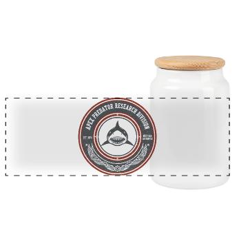 Emblème de recherche sur les prédateurs au sommet - Boîte à biscuits avec couvercle en bois - blanc - Devant