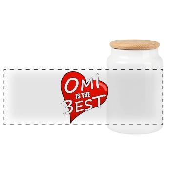 OMI IS THE BEST - Panorama Keksdose mit Holzdeckel - Weiß - Vorne