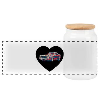 Voiture - Boîte à biscuits avec couvercle en bois - blanc - Devant