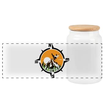 Avoriaz  - Boîte à biscuits avec couvercle en bois - blanc - Devant