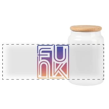 Funk Music - Panoramic Cookie Jar with Wooden Lid - white - Front